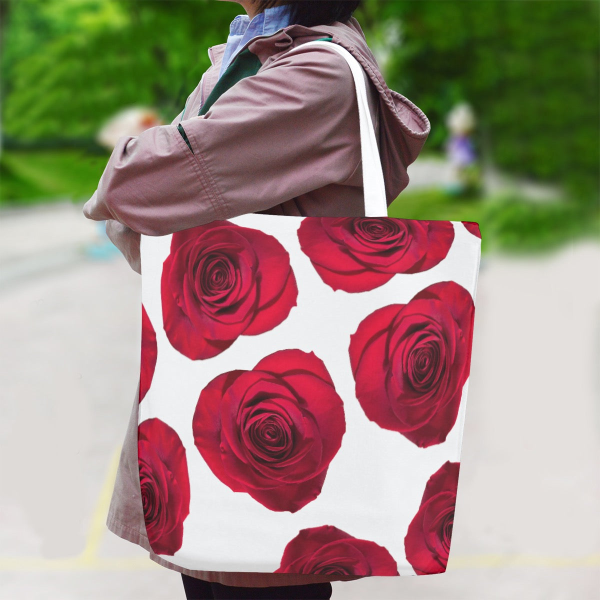 Coming Up Roses Canvas Bag With Shoulder Strap