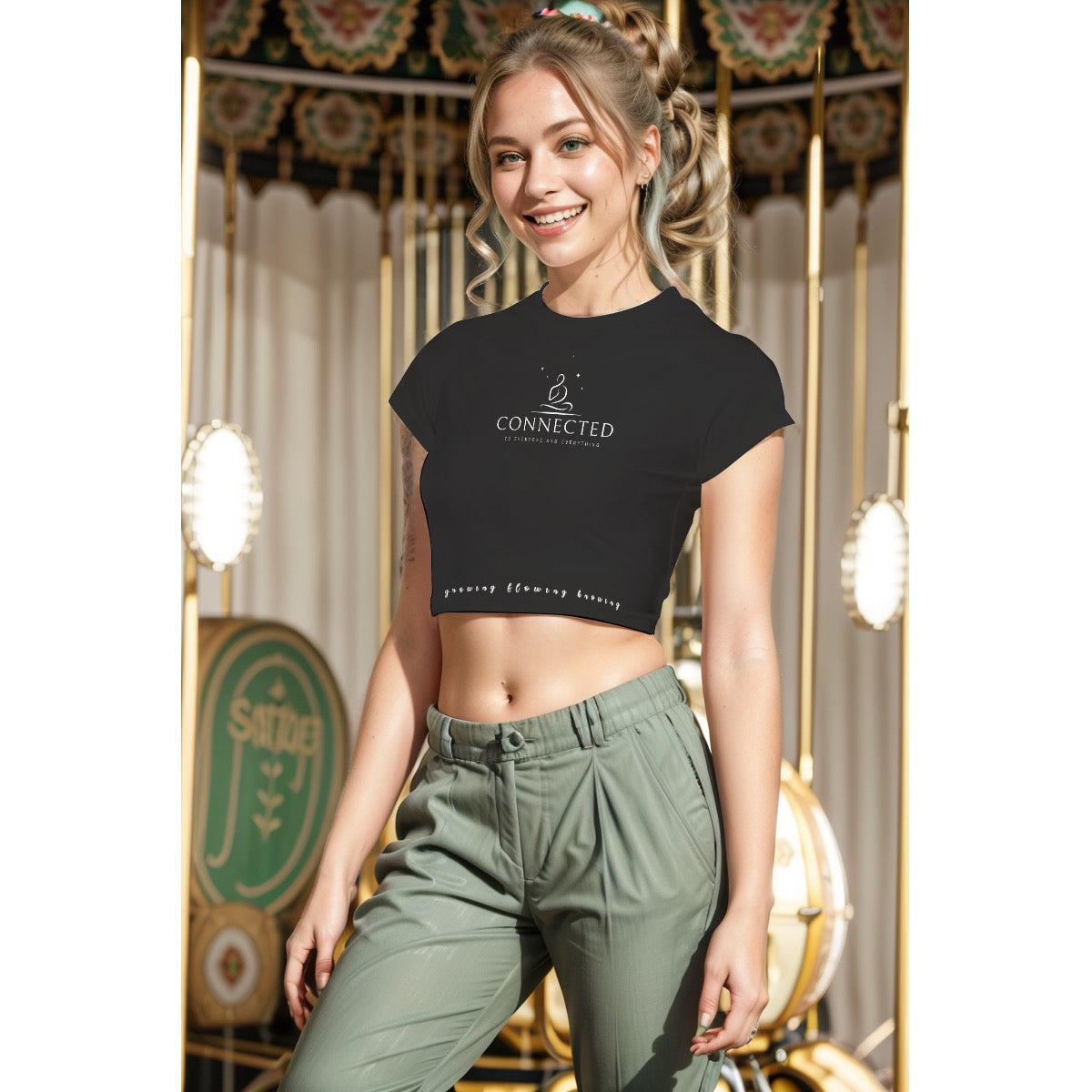 Connected Collection Women's Raglan Cropped T-shirt