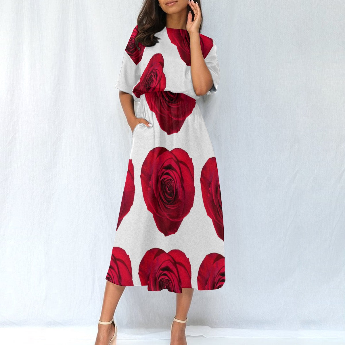 Coming Up Roses Women's Elastic Waist Dress