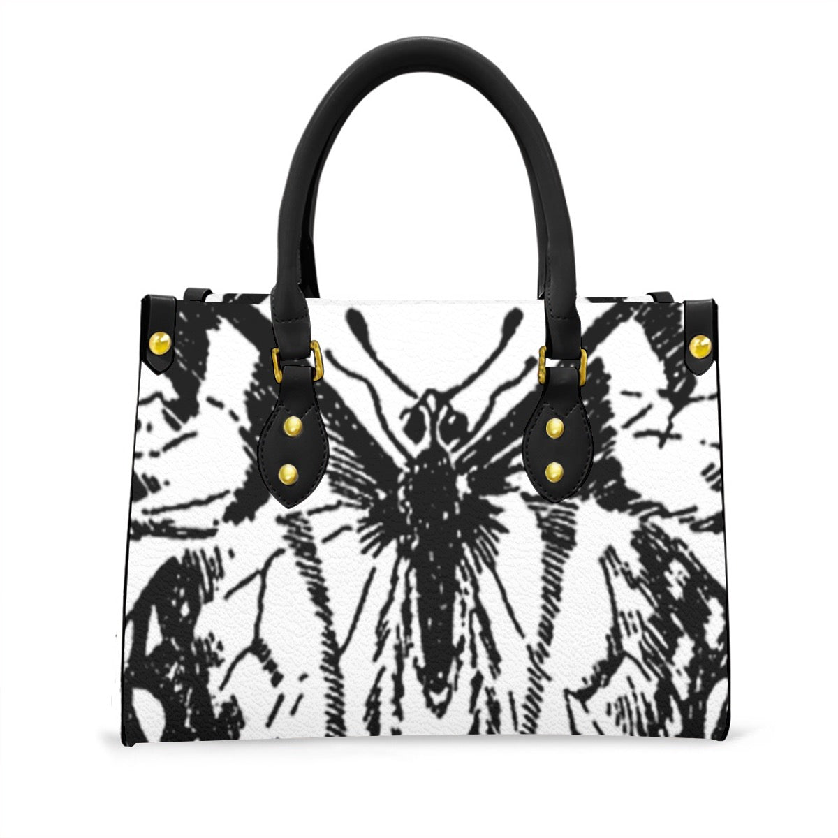 Butterfly Collection Women's Tote Bag With Black Handle