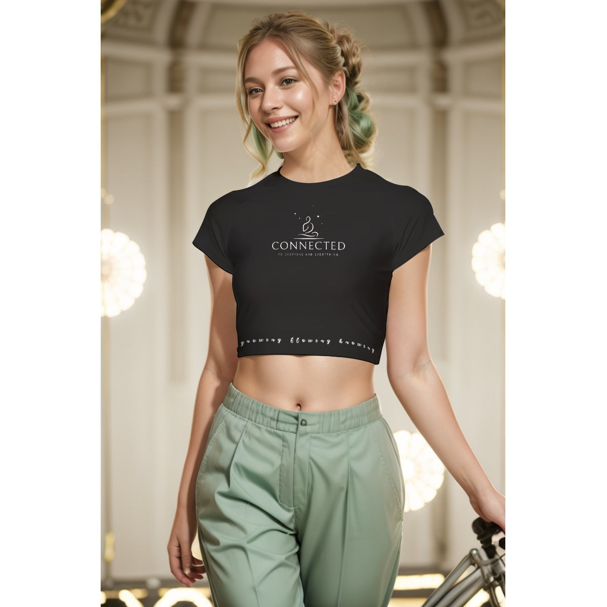Connected Collection Women's Raglan Cropped T-shirt