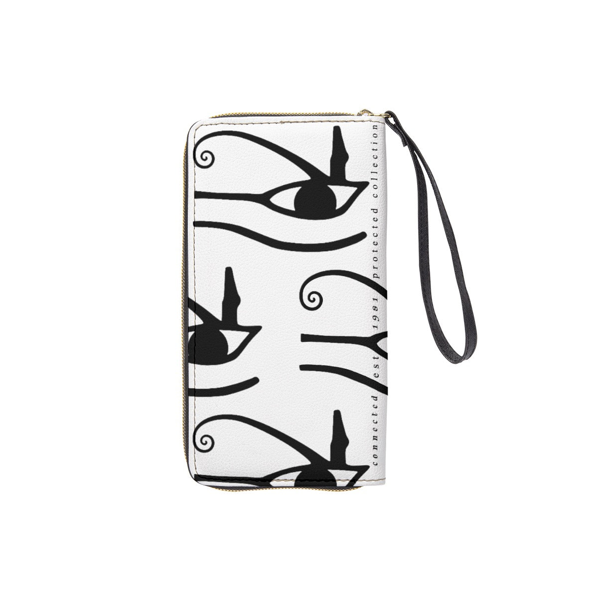 Protected Collection Long Wallet With Black Hand Strap