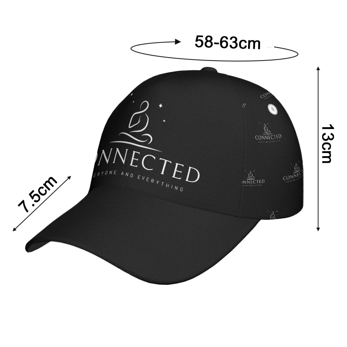 Connected Collection Black Buckle Peaked Cap With Box