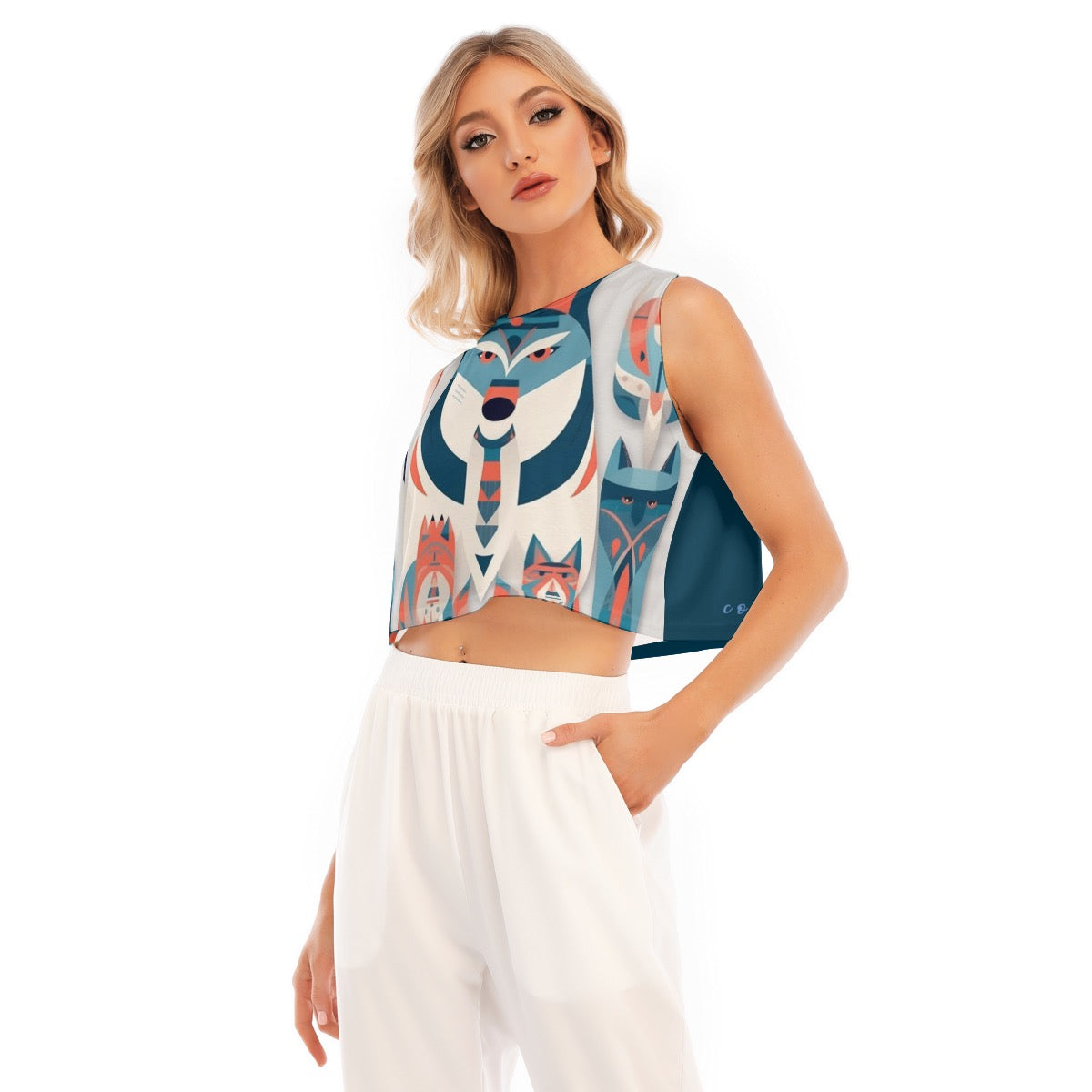 She Wolf Collection Women's Sleeveless Cropped Top