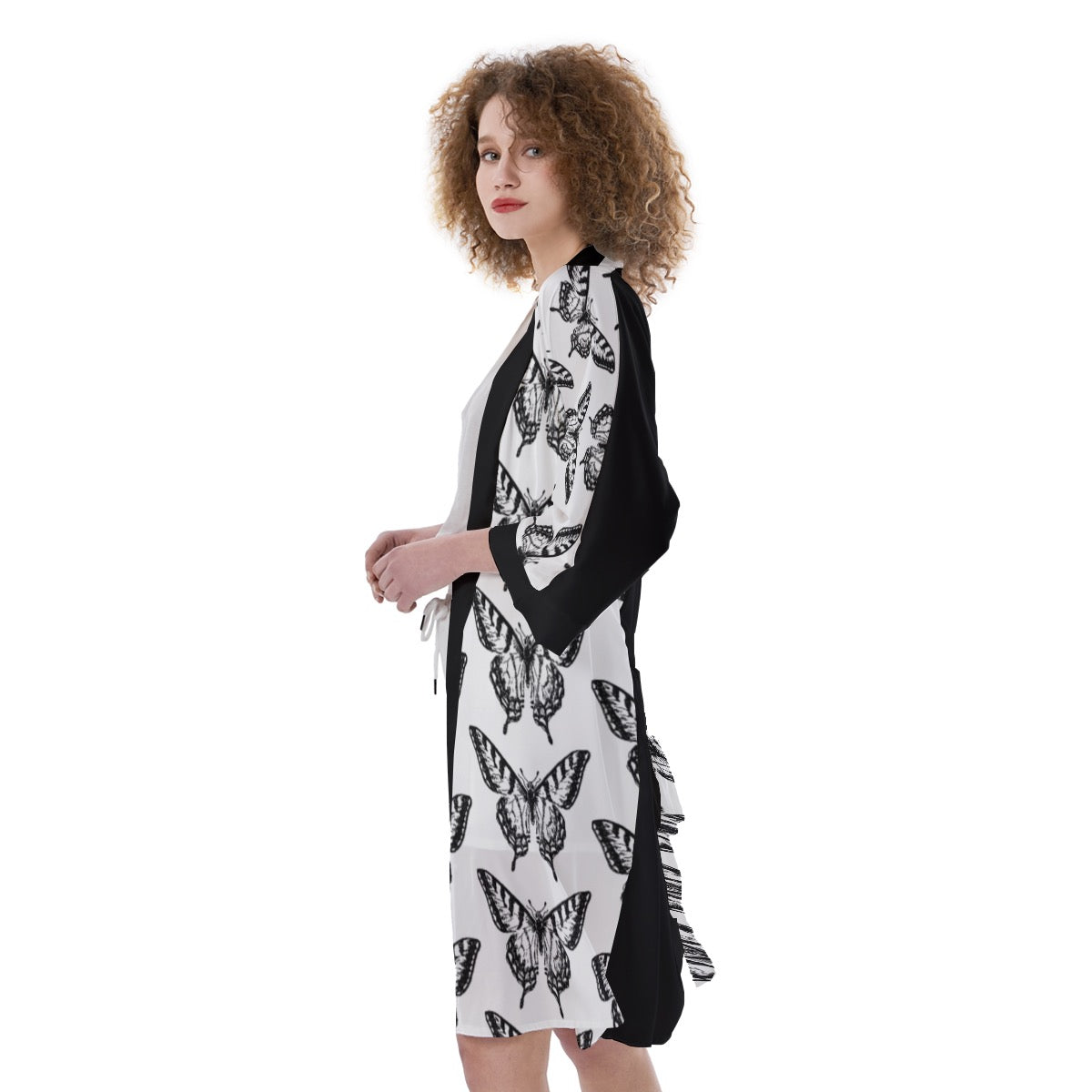 Butterfly Collection Women's Satin Kimono Robe