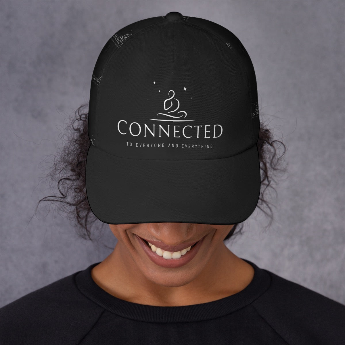 Connected Collection Black Buckle Peaked Cap With Box