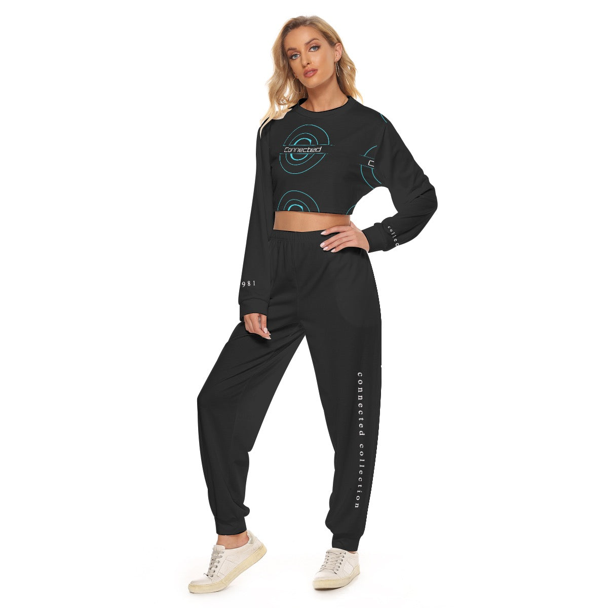 Connected Collection Women's Crop Sweatshirt Suit