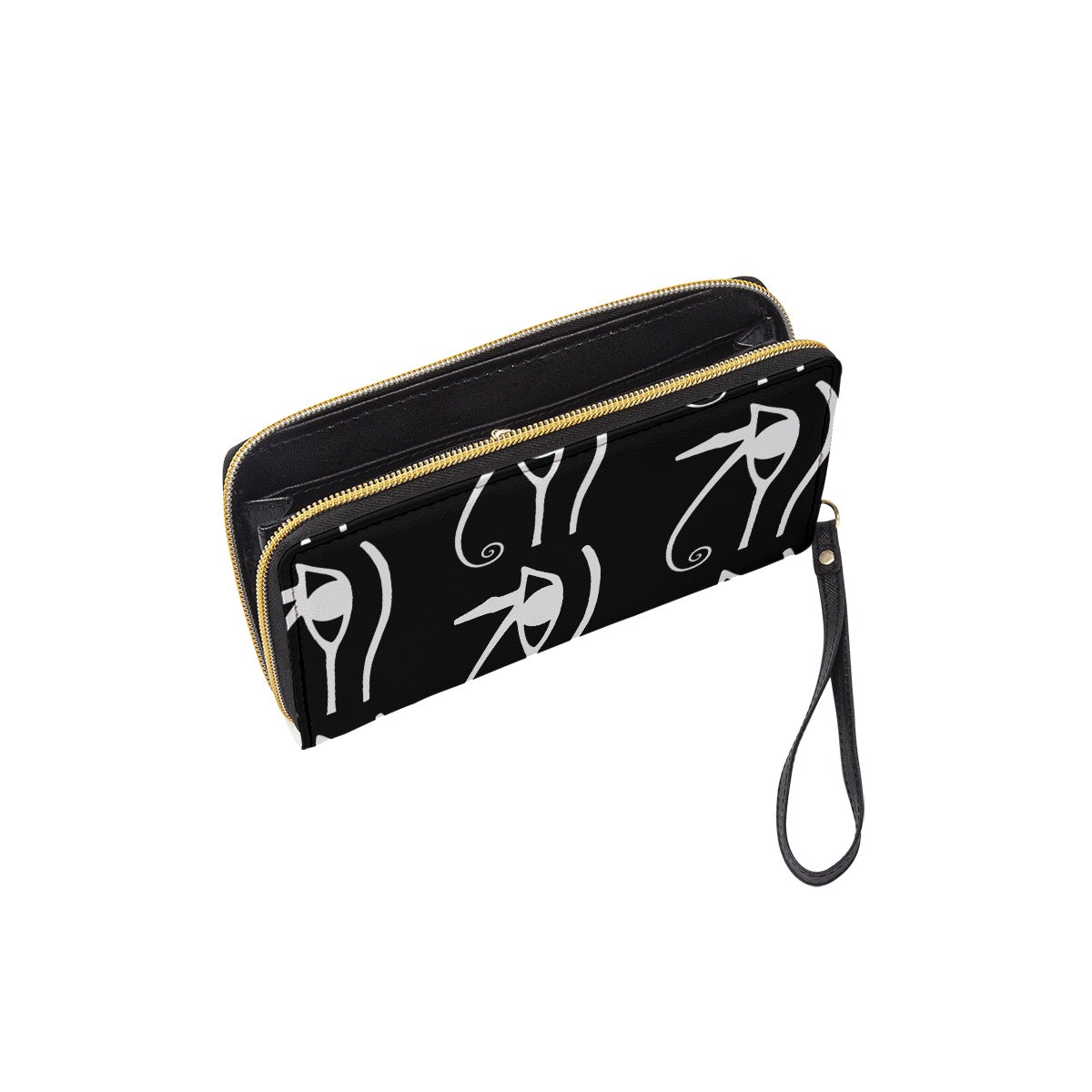 Protected Collection Long Wallet With Black Hand Strap
