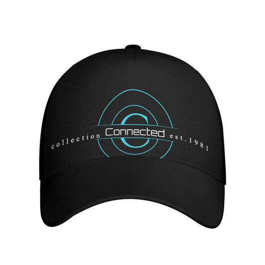 Connected Collection Black Buckle Peaked Cap With Box