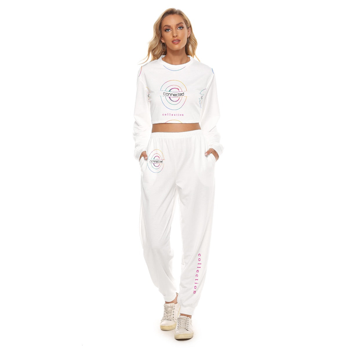 Connection Collection Women's Crop Sweatshirt Suit