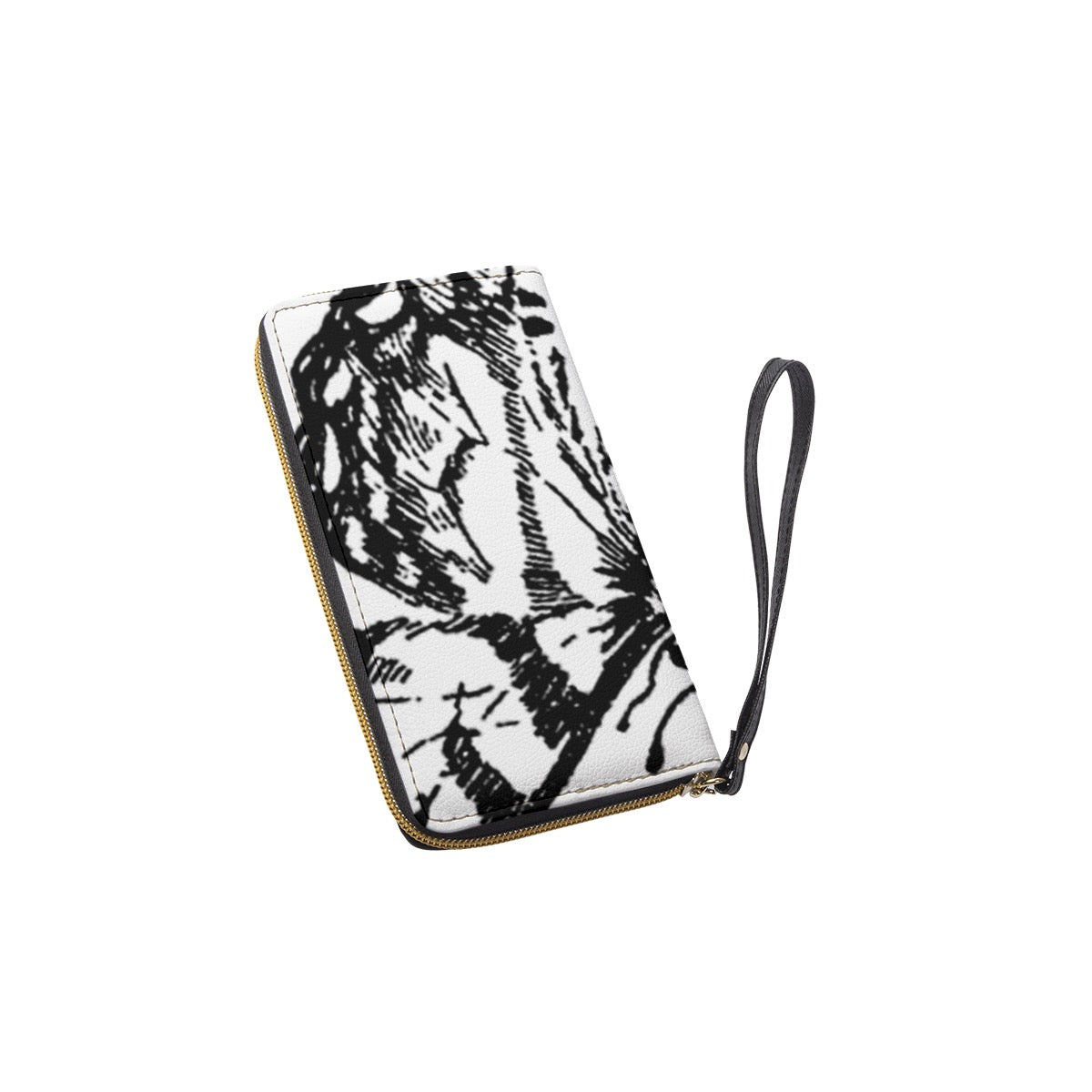 Butterfly Collection Long Wallet With Black Hand Strap