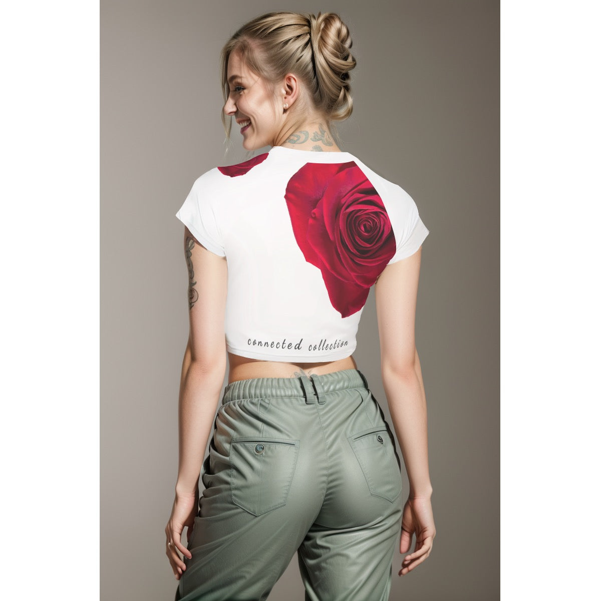 Coming Up Roses Women's Raglan Cropped T-shirt