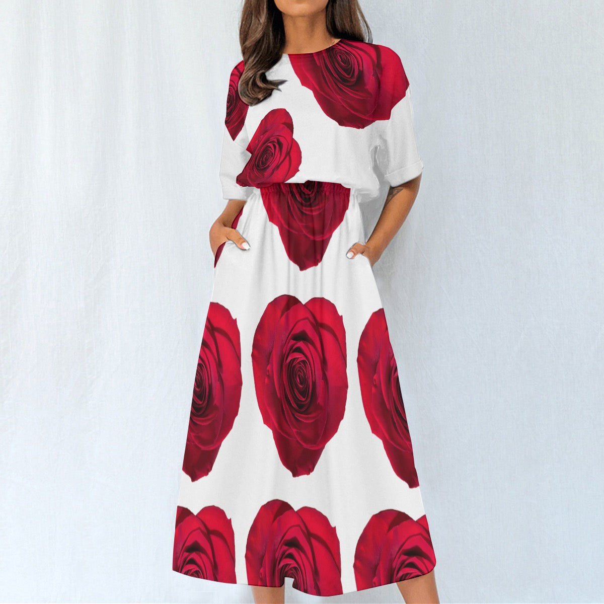 Coming Up Roses Women's Elastic Waist Dress
