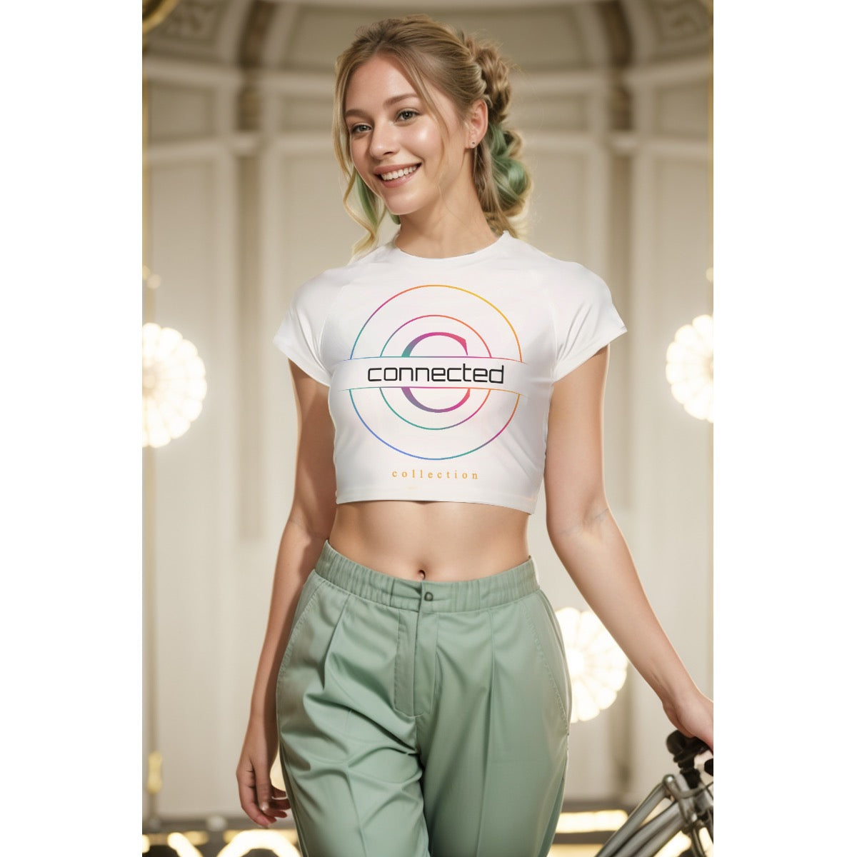Connected Collection Women's Raglan Cropped T-shirt