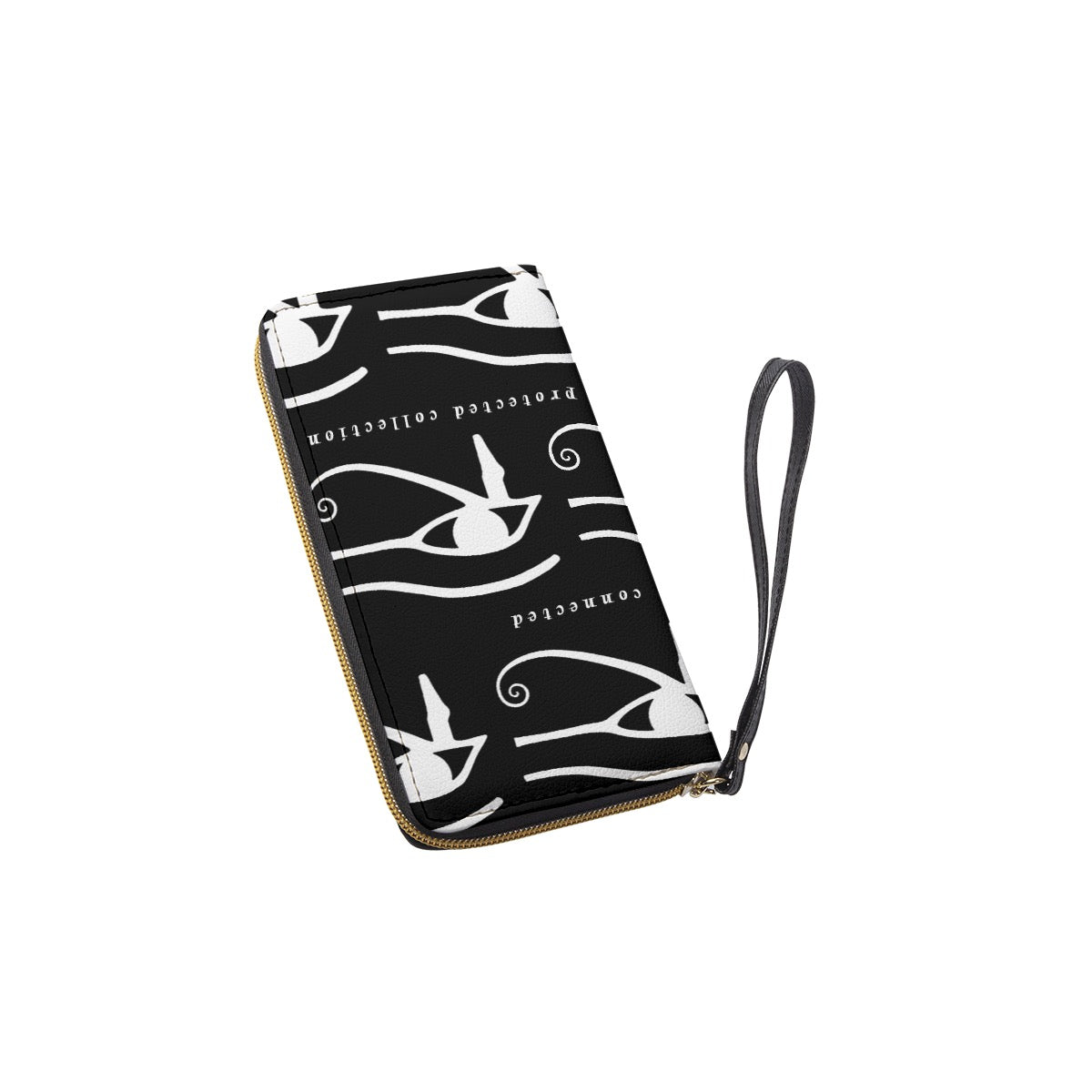 Protected Collection Long Wallet With Black Hand Strap
