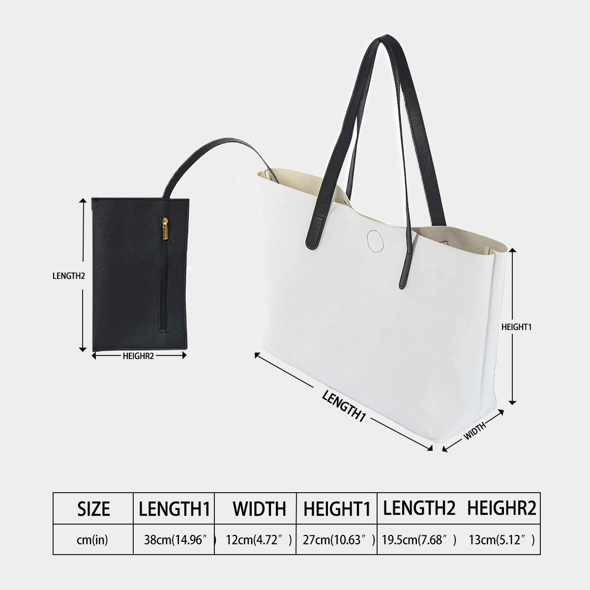 Butterfly Collection Shopping Tote Bag With Black Mini Purse